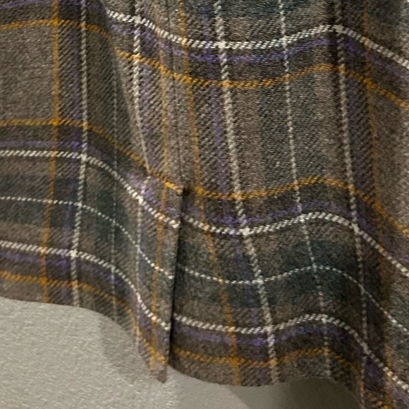 L.L. Bean Plaid Mini Skirt - Gray, Brown, and Yellow - Picture 8 of 9
